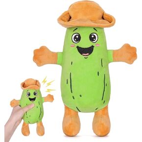 Yodeling Plush Pickle - 10"Hilarious Singing Cucumber Toy - Funny Gag Gift Idea for Pickle Lovers, Adults, Friends and Family, Batteries Including