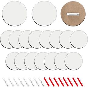 35Pcs Sublimation Buttons Blanks with Pins 3 Inch,MDF Buttons Pins Badge Blanks Hardboard Sublimation Name Tags for DIY Craft Gifts