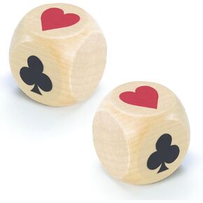Trump Marker Dice, Euchre Dice, Euchre Cube 1.57'' Wooden, Trump Indicator for Euchre, Bridge, Poker, Great Gift for Entertainment, 2PCS