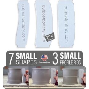 OUTPOST POTTERY Profile Ribs - Precision Pottery Rib Tools Made W/Durable PLA for Consistent Shapes, Floating Designs & Accurate Craft - Texture & Trimming Tools (Angle Bundle)