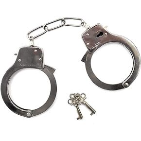 Toy Metal Handcuffs with Keys Police Costume Prop Accessories Party Supplies