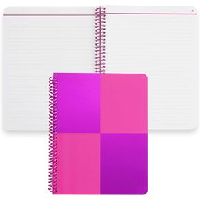 Erin Condren 7x9 Monochrome Spiral Notebook, Lined Layout with 80 Lb. Paper, Fuchsia Monochrome Classic Cover, Lined Notebook, Colored Coil