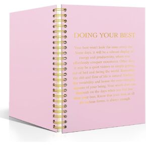 XQLZY Funny Resilience Definition Pink Spiral Notebook - 160 Blank Pages Journal, Motivational Gifts for Coworkers, Thank You Retirement Gifts for Leaders Teachers Bosses Colleagues Mentors Women