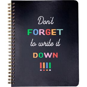 ban.do Rough Draft Mini Spiral Notebook with Saying, 8.5" x 6.75" with Pockets and 160 Lined Pages (Don't Forget to Write it Down)