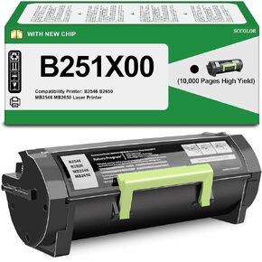 B251X00 Toner Cartridges with chip High Yield Compatible for Lexmark B251X00 B2546 B2650 MB2546 MB2650 B2546dn B2546dw B2650dn B2650dw MB2546ade MB2546adwe MB2650ade MB2650adwe Laser Printer