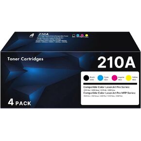 TESSO Compatible Toner Cartridges Replacement for HP 210A High Yield 4-Pack W2100A210X W2100X High Yield Ink (Black Cyan Yellow Magenta)