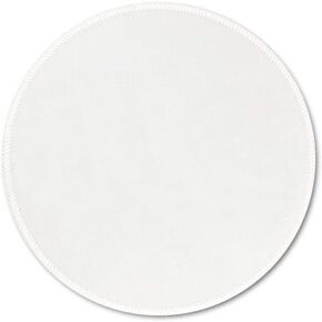 Cute White Round Mouse Pad with Stitched Edges - 7.9" Diameter & 0.12" Thick, Premium-Textured Fabric & Anti-Slip Natural Rubber Circular Mice Mat for Office Laptop & Home Gaming