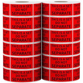 1" x 2" This is a Set Do Not Separate Labels, Fluorescent Red Packing Stickers for Shipping Bundle Sets and Multi-Pack Products (12 Rolls, Total 6000 Labels)