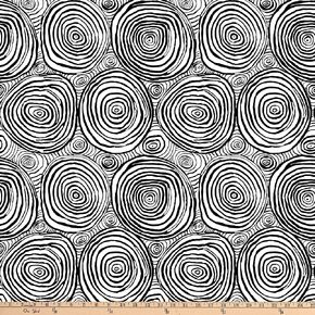 Kaffe Fassett Collective for FreeSpirit Onion Rings Black, Fabric by the Yard