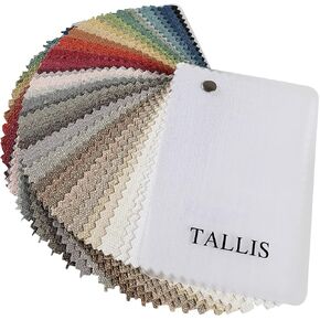 ChadMade Tallis Collection Fabric Sample Booklet in 15cm(L) x 10cm(W) x 5.5cm(H), Polyester Linen Blend, Midweight, 38 Colors Included, Front Back Same Color and Texture