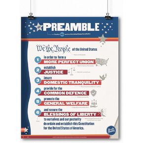 The Preamble Poster | 16" x 20" | Classroom | Social Studies | U.S. History | Civics | Government | U.S. Constitution