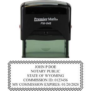 Wyoming Notary Self-Inking Rubber Stamp - Meets State Specifications Black