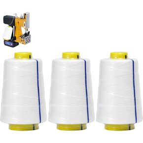 Heavy-Duty Polyester Sewing Machine Thread (6-Pack) - 6-Ply Industrial Thread 610M/Spool for Rice Bags, Canvas, Carpet, Leather Composite Bags (6-Pack)