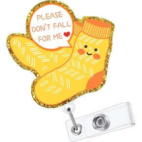 Don’t Fall for Me Badge Reel Holder Retractable with Swivel Alligator Clip for Nurse Name Tag Card Nursing for Doctor Teacher Student Employee Office Medical Work Pink