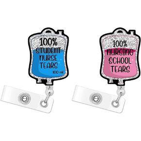 2 Pcs Silly Goose Funny Badge Reel Retractable,with Alligator Clip & 24-inch Nylon Rope,Accessories Gifts for Nursing Student Nurse Medical Assistant Healthcare Worker
