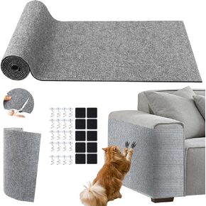 Couch Protector from Cat Claws - Cat Scratch Furniture Protector - Couch Corner Protectors for Cats - DIY Self-Adhesives Anti Cat Scratching Post Fabric Material - Mat Suitable for Sofa, Wall, Door