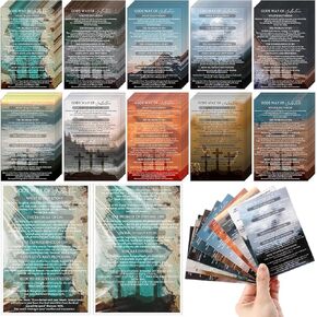 200 Pcs Gospel Tract Cards Bulk Bible Plan of Salvation Cards Pocket Holy Postcards 4.7 x 3 Inch Christian Inspirational Bible Verses Church Religious Bookmarks for Men Women Teens Church Supplies