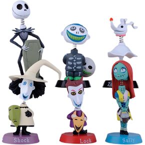 coywzca Christmas Figure Helloween Figure Anime Action Figure Helloween Room Decor (Nightmare figure-6pcs) 1