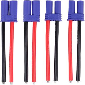 Hobbypark EC5 Plug Connector Male & Famale with 12AWG 12 Gauge Silicone w/Battery Straps for RC Lipo Battery Cable Drones Cars (4PCS)