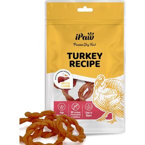 iPaw Turkey Dog Treats, All Natural Human Grade Dog Treat, Suitable for Training chew, US Sourced Raw Material, Hypoallergenic, Rawhide Alternative, Ring (Pumpkin)