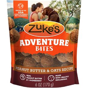 Zuke's Adventure Bites Pet Treats for Dogs, Soft Dog Treats with Real Peanut Butter and Oats - 6 oz. Pouch
