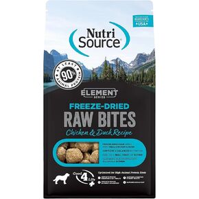 NutriSource Element Series Chicken and Duck Freeze Dried Raw Bites, 10 Ounce (Pack of 1)