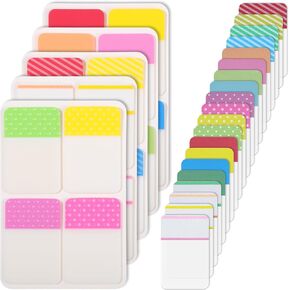 400 Pcs Colored Book Sticky Index Tabs, 1 Inch Divider Tabs Stick On Repositionable Book Page Markers Tabs Write Tab Flags Self Adhesive for Notebooks Binders File Classification