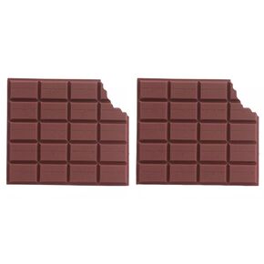 Awleynz 2pcs Tempting Chocolate Cover Notepad, Chocolate Sticky Notes, 80 Sheets Self-adhesive Reusable Small Notepad for Note Office Stationery (Chocolate)