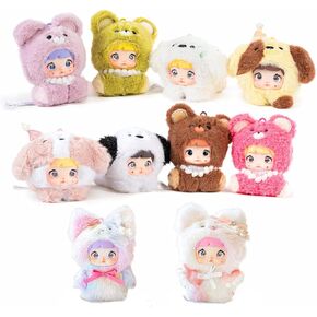Nommi Plush Blind Box， Plush Figure Toys 1PC (1 of 10 Possible Styles) Nommi Baby Series Keychain & Bag Charm Birthday Gifts 4 in