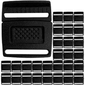 100Pcs Quick Side Release Buckles Adjustable No Sewing Clips Snaps Backpack Plastic Buckle Clips Plastic Replacement for Dog Collar Nylon Webbing