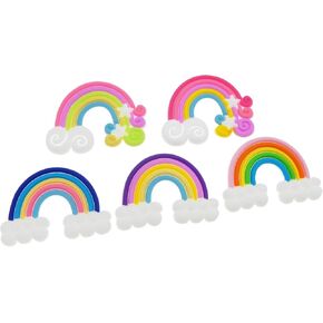 50pcs Assorted Cute Rainbow Slime Charms Clouds Ornaments Flat Back Charms for DIY Scrapbooking Crafts Accessories