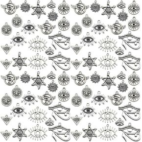 Youdiyla 130pcs Alloy antique gold key pendant set series Pendant Jewelry Making DIY Keychain Earrings Pendant Various Design Charms for Jewelry Making Bracelets Necklace (SN264)