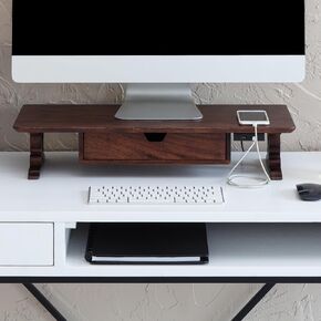 Anji Mountain Monitor Stand - Desktop Organizer & Laptop Riser, Ergonomic Monitor Riser, Space-Saving Monitor Stand for Desk, Durable Construction, Easy Assembly, Ideal for Home & Office,Biscotti