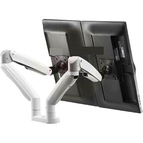 Aluminum Alloy 22-32 Inch Dual Monitor Mount Gas Spring Arm Full Motion Monitor Stand with 2 USB Ports 3-12 kg F195A, Black