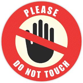 PARTH IMPEX Do Not Touch Sticker - (Pack of 12) 6" Large Round Laminated Vinyl Decals Sign Warning Labels