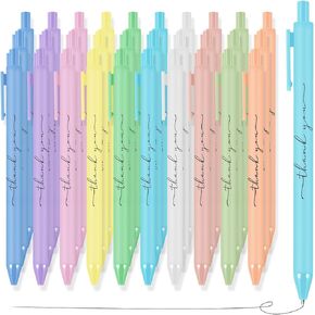 50 Pcs Thank You Pens Bulk Multicolor Ballpoint Pens Thank You Gift for Men Women Employee Holiday Appreciation Gifts for Teacher Office Party Favors