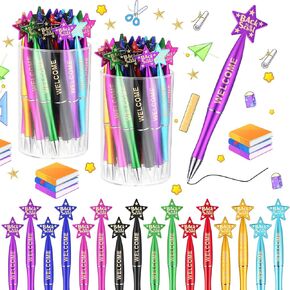 Sherr 72 Pcs Welcome Back to School Ballpoint Pens Back to School Supplies First Day of Pens Gifts Office