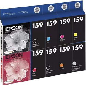 Epson UltraChrome Hi-Gloss 2 Ink Cartridges for Epson Stylus R2000 Photo Printer (Set of 8)