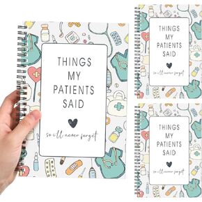 2 Pieces Nurse Journal Notebook Things My Patients Said So I'll Never Forget Hardcover Spiral Notebook Nurse Appreciation Gifts for Women Doctor Office Cna Week Gift Supplies 5. 6 x 8. 2 Inch