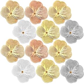 Flower Filigree Charms Hollow Brass Filigree Metal Embellishments for DIY Jewelry Making Earrings Necklaces Hair Jewelries Components