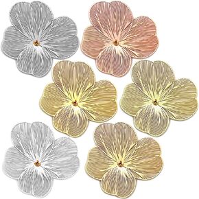 Flower Filigree Charms Hollow Brass Filigree Metal Embellishments for DIY Jewelry Making Earrings Necklaces Hair Jewelries Components in Kuwait