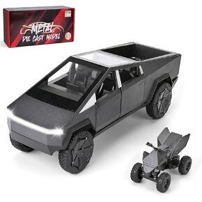 1:22 Scale Toy Trucks Die-Cast Metal Body,Pull Back Car with Opening Doors,Led Light & Sound Effects, Pull Back Metal Motorcycle,Boy Truck Toy for Age 3+