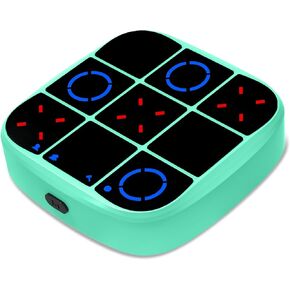 Tic Tac Toe Bolt Game,4-in-1 Handheld Puzzle Game Console,Electronic Tic Tac Toe Game,Educational and Memory Growth,Portable Travel Games for Car Ride,Board Games for Kids and Adults (Cyan)