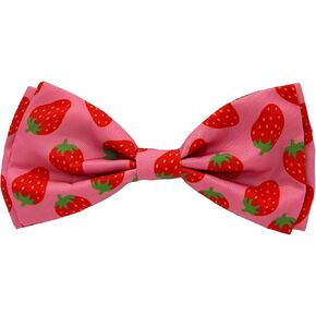 Huxley & Kent Bow Tie for Pets | Strawberries (Large) | Valentine's Day Bow Tie Collar Attachment | Fun Bow Ties for Dogs & Cats | Cute, Comfortable, and Durable | H&K Bow Tie
