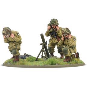 Wargames Delivered US Airborne D-Day Medium Mortar Team, 81mm Mortar with 3 Warlord Resin US Paratrooper Crew, Bolt Action Heavy Weapons Platoon, Unassembled & Unpainted Miniature Wargaming
