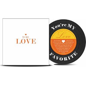 Anniversary Card for Him or Her,Gift for Husband or Wife,Boyfriend or Girlfriend,Valentine's Day Card for Men and Women,Romantic Record Vinyl Anniversary Card for Couples with Envelope & Sticker. To My Love
