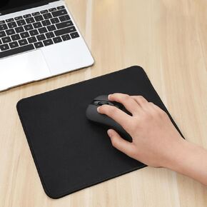 Sleek Mouse Mat with Anti-Fray Edges, Premium Fabric Surface & Stable Rubber Base – Compatible with Laptop/Desktop (Black)