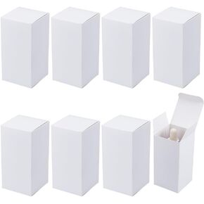 BENECREAT 50Pcs Paper Gift Box, 2x2x4Inch White Paperboard Gift Box Rectangular Cardboard Boxes for Birthday Favor, Party Favor and Valentine's Day Favor Packaging
