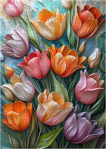 Stained Glass Puzzle for Adults 1000 Pieces, Lotus Flower Puzzles 1000 Pieces Art, Impossible Hard Challenging Puzzles, Colorful Stained Glass Jigsaw Puzzle Waterlily in Saudi Arabia