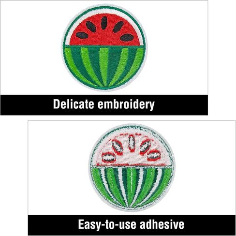 12Pcs Watermelon Iron on Patches, Sweet Fruit Iron on Watermelon Embroidered Patches for Hats Backpacks Socks Shirt Jackets DIY Decoration in Saudi Arabia